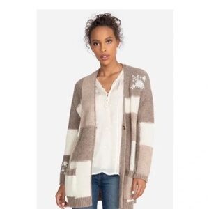 Johnny Was Patchwork Embroidered Alpaca/Wool Cardigan. Size Small